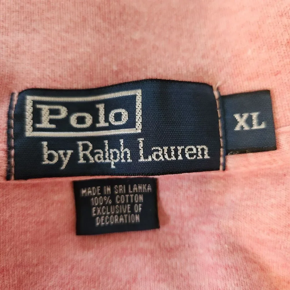 Polo Ralph Lauren Mens XL Pink Brown Pony Logo Short Sleeve Shirt Preppy Y2K